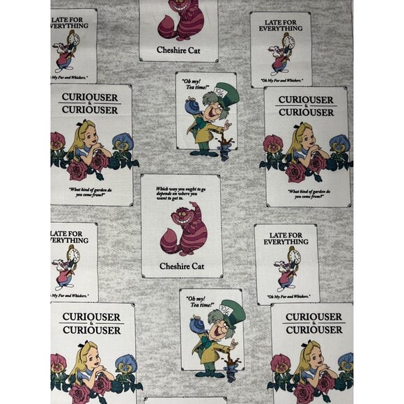 Other - Alice In Wonderland Fabric 43" Wide 100% Cotton Sold By The Half Yard